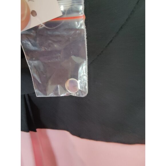 New York & Co Black Pink Color Block Cap Sleeve Pleated Blouse Top M NWT - Picture 5 of 9